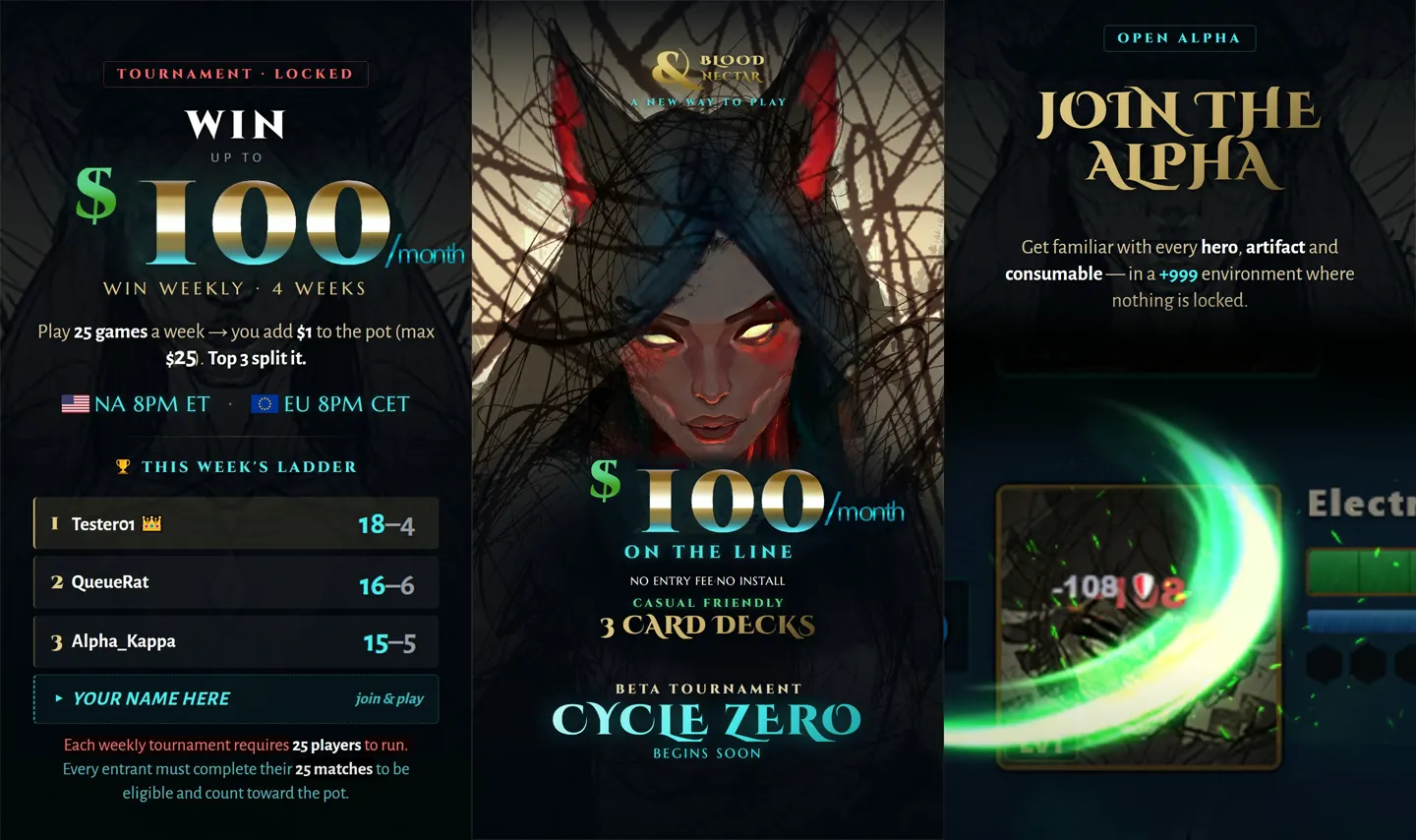 Blood & Nectar Tournament — Cycle Zero